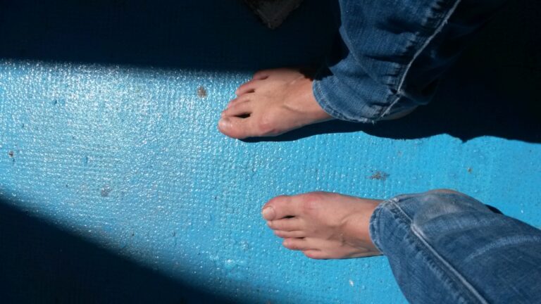 Blue jeans & floor